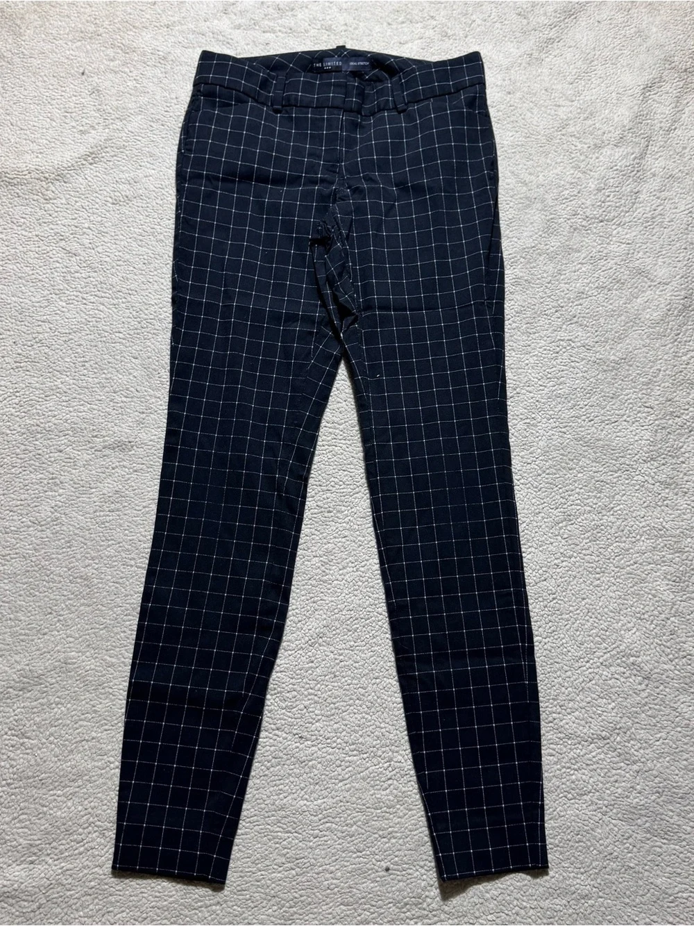 The Limited Pants Womens 0 Ideal Stretch Black White Plaid Low Rise Dress Slacks - Picture 1 of 14